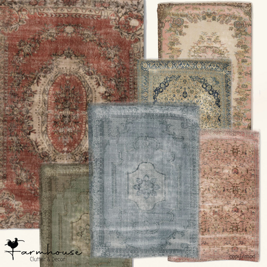 Second Life Marketplace FARMHOUSE Antique Turkish Rug, Texture change